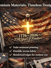  Az USA 250. évfordulójára készült, hazafias, szabadtéri zászló, 1776–2026, sasos udvarral és ház zászlajával, július 4-én