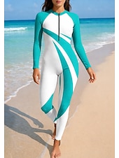 economico Rash Guards Interi-Per donna Top sottomuta Cerniera Frontale UPF50+ Asciugatura Rapida Leggero Manica Lunga Body Maglia da nuoto Surf Spiaggia Sport Acquatici Estate