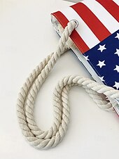  Verenigde Staten 250e Verjaardag Dames Canvas Amerikaanse Vlag Tote Bag Grote Capaciteit Rits Top Schouder Handtas met Touwhandvatten Strandvakantie  Dagelijks Casual Gebruik