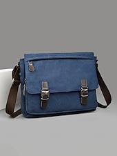 Χαμηλού Κόστους Ανδρικές τσάντες-Ανδρική τσάντα ώμου από καμβά, πολύχρωμη τσάντα ώμου μεγάλης χωρητικότητας με χιαστί ώμο, casual vintage τσάντα εργασίας για φορητό υπολογιστή για καθημερινές μετακινήσεις, υπαίθριες δραστηριότητες και χρήση γραφείου