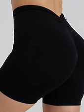 voordelige Sportshorts-Dames Joggingbroeken Chinese Korte broek Vakantie Modieus Streetwear Korte Hoge taille Effen Elastische tailleband Comfortabel Comfort Zacht Hoge Elasticiteit Voor Binnen Sportschool Yoga blauw Wijn