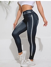 abordables -Femmes Pantalons Fuselés Leggings Jegging Vacances Streetwear Basique Longueur complète Taille moyenne Uni Cordon de serrage Avec Poches Confortable Micro-Élastique Haute Élasticité Quotidien Maison