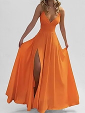 economico Vestito Semplice-Per donna Abito maxi Abito da Ballo Vestito da Festa Abito da Cocktail Abito Sottoveste Moda Caldo Moderno All'aperto Vacanza Feste Vestibilità regolare Semplice Senza Maniche Scollo a V Nero Bianco
