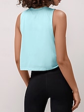 voordelige Gewone Tank-Dames Blouse Uitgesneden Effen Actief Casual Mouwloos Strakke ronde hals Normale tops Dagelijks Feestdagen Uitgaan blauw Zwart Wit Oranje Zomer Lente