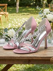 preiswerte Braut-Champagnerfarbene Brautschuhe aus Satin mit Kristallbesatz – elegante Hochzeitsschuhe für Stadthochzeiten