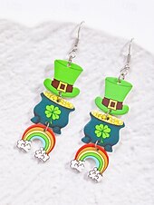 ieftine Accesorii-Cercei acrilici cu trifoi pentru femei, cu tematică de Ziua Sfântului Patrick, cercei ușori cu trifoi și sclipici, bijuterii verzi irlandeze în mai multe stiluri, perfecți pentru parade de sărbători, petreceri și ținute festive.