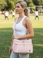 levne Tašky přes rameno-Dámská vícebarevná voděodolná polyesterová crossbody kabelka, velká kapacita, univerzální pro každodenní nošení i na dovolenou, nastavitelný popruh, stylový a funkční design