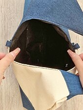 ieftine Genți Totes-geantă hobo pentru femei din denim, model patchwork, capacitate mare, perfectă pentru vacanță și uz zilnic casual