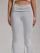ieftine Pantaloni evazați de damă-Pentru femei Pantaloni Pantaloni evazați Pantaloni casual Vacanță Modă Șic Stradă Lungime totală Talie Înaltă Simplu Talie elastică Confort Comfortabil Micro-elastic Zilnic În aer liber Vacanță Gri