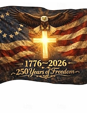  Az USA 250. évfordulójára készült, hazafias, szabadtéri zászló, 1776–2026, sasos udvarral és ház zászlajával, július 4-én