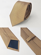 お買い得  結婚 ACC-男性用フォーマルネクタイセット、ポケットチーフとカフスボタン付き - 結婚式、ビジネスパーティー、ガライベントに最適な高級ポリエステルチェック柄ネクタイ - スタイリッシュな花婿の付添人用スーツアクセサリー（複数色）