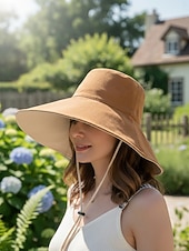 abordables Sombreros bucket de mujer-1 pcs Hombre Mujer Gorro para el Sol Gorro para senderismo Ala ancha Verano Al aire libre Protección Solar Filtro Solar Transpirable Reductor del Sudor Sombrero Color sólido Mezcla Poliéster / Algodón