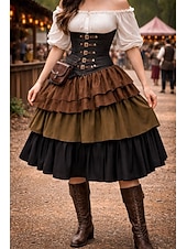 economico Fondi-Medievale Rinascimento Steampunk Gonna Costume di fantasia Pirata Costume Per donna Halloween Carnevale Performance LARP Fiera Rinascimentale Adulti Gonna