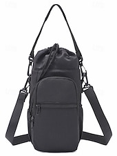 olcso Keresztpántos táskák-Női vízálló nejlon kulacstáska telefonzsebbel, többszínű keresztpántos hordozó fitneszhez, sporthoz, túrázáshoz és hétköznapi használatra, állítható vállpántos utazó italtartóval.