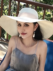 billige Halmhatt-Dame Hatt Solhatt Solbeskyttelse Strand Gate Helg Skjøte Strikket Ren farge