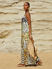 رخيصةأون Jumpsuits-جمبسوت كامي من الساتان الحريري من ليدي ليون هارت