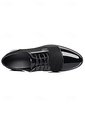 economico Scarpe Derby-scarpe formali da uomo in similpelle a quadri bianchi e neri, calzature da matrimonio e da cerimonia per uomo