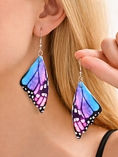halpa Naisten korvakoru-Naisten keinonahkaiset perhossiipikorvakorut – boheemit kevyet roikkuvat korut rantalomaan, arkeen ja juhla-asuihin