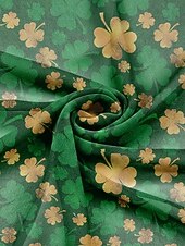  Bufanda de poliéster con diseño de trébol para mujer, de gasa transpirable, con estampado de trébol verde, perfecta para el Día de San Patricio y para uso diario.