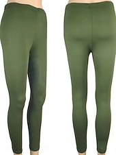 baratos Leggings lisas-Mulheres Calças Leggings Moda Roupa de rua Básico Mimolet Cintura Alta Tecido Cintura elástica Conforto Com Stretch Diário Ao ar livre Esportes Azul marinho Preto Branco Amarelo Primavera Outono Fino