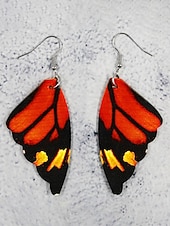 halpa Naisten korvakoru-Naisten keinonahkaiset perhossiipikorvakorut – boheemit kevyet roikkuvat korut rantalomaan, arkeen ja juhla-asuihin