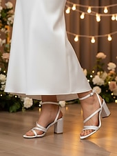 abordables Dama de honor-Sandalias de boda planas con tiras en color marfil para mujer, zapatos de novia minimalistas con tiras en el tobillo, elegantes zapatos de boda urbanos para novias.