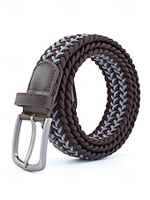 Недорогие Мужские ремни-Мужской эластичный плетеный пояс, полиэстер, различные цвета, идеально подходит для отдыха и повседневной носки.