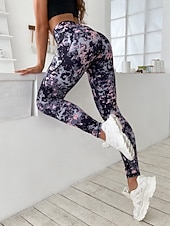 economico -Per donna Pantaloni Pantaloncini anti sfregamento Moda Streetwear Essenziale Lunghezza intera Vita Alta Grafico Elastico in vita Confortevole Alta elasticità Palestra Yoga Streetwear Rosa Rosa scuro