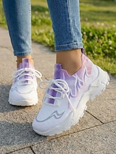 Χαμηλού Κόστους Γυναικεία Sneakers-Γυναικεία ελαφριά casual αθλητικά παπούτσια για περπάτημα με αναπνεύσιμο πλεκτό άνω μέρος - μοντέρνα αθλητικά άνετα παπούτσια με κορδόνια για καθημερινή χρήση, περπάτημα, ταξίδια, μετακινήσεις, βόλτες σε εξωτερικούς χώρους και casual fitness