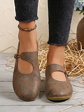 Недорогие Женская обувь на плоской подошве-Женские повседневные балетки «Мэри Джейн» с широкой стопой – удобная обувь в винтажном стиле для женщин с широкой стопой, для повседневной носки, прогулок, работы, путешествий, шопинга, прогулок в саду и повседневной носки.