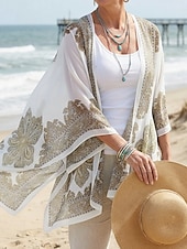 economico Cappelli-moda donna sciarpa scialle poncho stampato protezione solare sciarpa protezione solare scialle spiaggia scialle bikini copertura morbida e confortevole