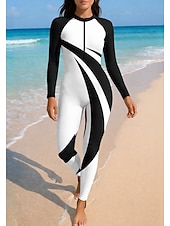 economico Rash Guards Interi-Per donna Top sottomuta Cerniera Frontale UPF50+ Asciugatura Rapida Leggero Manica Lunga Body Maglia da nuoto Surf Spiaggia Sport Acquatici Estate