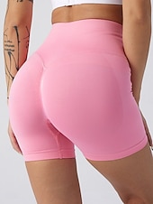 abordables Short de sport-Femmes Shorts Shorts d'été Leggings Mode Streetwear Basique Court Taille haute Uni Taille Élastique Respirabilité Confortable Haute Élasticité Quotidien Salle de sport Yoga Vert foncé Noir Vert