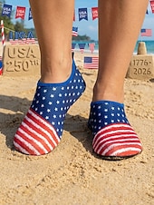  Wasserschuhe zum 250-jährigen Jubiläum der USA für Damen – bequeme Slipper mit Flaggenmuster für patriotische Veranstaltungen, Strandpartys und Sommerfeste