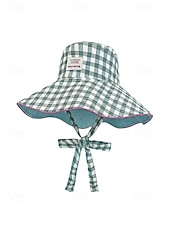  Wendbarer Damen-Bucket-Hat mit breiter Krempe, leichtes Polyester, in verschiedenen Farben erhältlich, beidseitig tragbar mit Schleifendetail, Sonnenschutzkappe für den St. Patrick's Day, Urlaub und Freizeit.