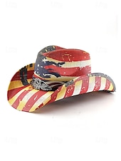 levne Příslušenství-250. výročí Spojených států pánský slaměný westernový klobouk s potiskem vlastenecké vlajky prodyšný tkaný fedora styl v několika designech festivalové prázdninové a volnočasové nošení