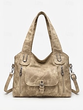 Χαμηλού Κόστους Τσάντακι &amp; Totes-Γυναικεία τσάντα ώμου vintage από απομίμηση δέρματος, μεγάλης χωρητικότητας μετατρέψιμη τσάντα χειρός με λαβή στο πάνω μέρος και λουράκι χιαστί, ρετρό casual τσάντα μεταφοράς για γυναίκες, ιδανική για καθημερινή χρήση, διακοπές και ταξίδια