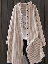 Χαμηλού Κόστους Απλές μπλούζες-Γυναικεία Casual πουκάμισο Πουκάμισο με κουμπιά Μπλούζα Κουμπιά Στάμπα Καρό Στυλάτο Βασικό Καθημερινό Μακρυμάνικο Απορρίπτω Μακριές μπλούζες Καθημερινά ΕΞΩΤΕΡΙΚΟΥ ΧΩΡΟΥ Αργίες