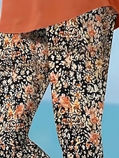 economico -Per donna Chinos Leggings Vacanza Vintage Streetwear Capri Vita Alta Floreale Grafico Stampa Comodità Morbido Confortevole Elasticizzato Quotidiano All'aperto Vacanza Blu marino Estate Primavera