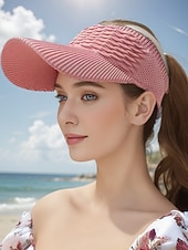 お買い得  保護帽子-女性用 帽子 日よけ帽 日焼け防止 アウトドア ストリート 週末 ニット ピュアカラー