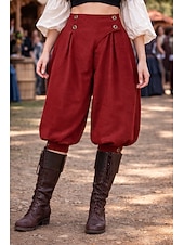 preiswerte Unterteile-Mittelalterlich Renaissance Steampunk Piratenhose Pirat Kostüm Damen Vikinger Seeräuber Fantasie Leistung LARP Renaissance-Messe Erwachsene Hose Frühling