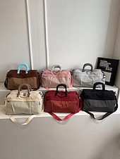 Χαμηλού Κόστους Ταξιδιωτικές Τσάντες-Γυναικεία πολύχρωμη αδιάβροχη τσάντα duffle από πολυεστέρα, μεγάλης χωρητικότητας, ρυθμιζόμενο λουράκι, ιδανική για διακοπές, καθημερινή χρήση και αθλητικές δραστηριότητες