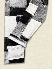 preiswerte -Damen Jeans Leggings Jeggings Urlaub Streetwear Lässig Volle Länge Mittlere Taillenlinie Karomuster Patchwork Tasche Bequem Hohe Elastizität Täglich Heim Outdoor Schwarzgrau Hellblau-Weiß Frühling