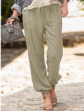 economico Pantaloni a gamba dritta-Per donna Joggers Pantaloni Pantaloni da jogging Pantaloni casual Vacanza Moda Streetwear Lunghezza intera Vita Alta Semplice Coulisse Tasca Elastico in vita Confortevole Inelastico Alta elasticità