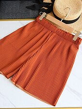 Χαμηλού Κόστους Σορτς βερμούδα-Γυναικεία Σορτς των Βερμούδων Σορτσάκια Καλοκαιρινό σορτς Σορτς παραλίας Διακοπές Μοντέρνα Κομψό στυλ street σύντομο Ψηλή Μέση Σκέτο Κορδόνι Τσέπη Ελαστική μέση Ικανότητα να αναπνέει Άνετο