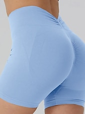 voordelige Sportshorts-Dames Joggingbroeken Chinese Korte broek Vakantie Modieus Streetwear Korte Hoge taille Effen Elastische tailleband Comfortabel Comfort Zacht Hoge Elasticiteit Voor Binnen Sportschool Yoga blauw Wijn