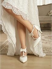 abordables novia-Zapatos de tacón de aguja altos, cómodos y de estilo vintage de los años 50 con tira en T, lazo en el tobillo y color lavanda para mujer. Ideales para bodas y eventos formales de noche.