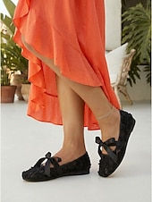 preiswerte Frauen-Rosa Ballerinas mit floraler Spitze für Damen – romantische Mary-Jane-Schuhe aus Mesh mit Schleife für Outdoor-Resorts und Gartenpartys &amp;Sommerferien