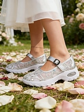 economico sposa-comode scarpe da ginnastica in rete con strass per donna: eleganti scarpe slip-on per invitati a matrimoni, feste, eventi all'aperto e abbigliamento quotidiano