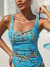 abordables trajes de baño de diseñador-Traje de baño de una pieza vintage para vacaciones